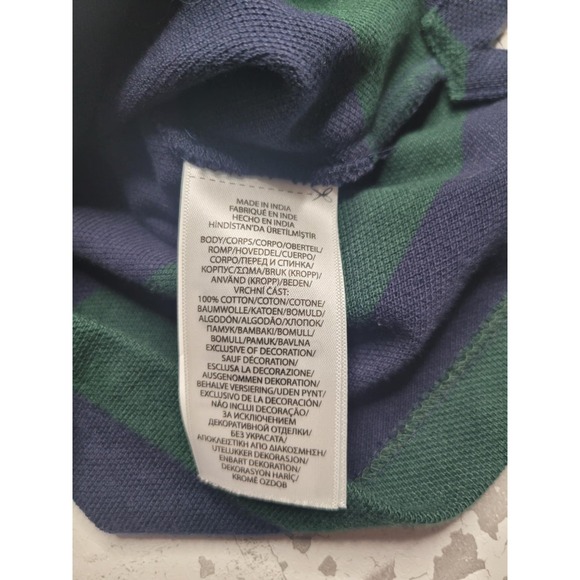 Polo Ralph Lauren Green/Blue Striped Polo Classic Fit‎ Men's Large - Picture 5 of 6